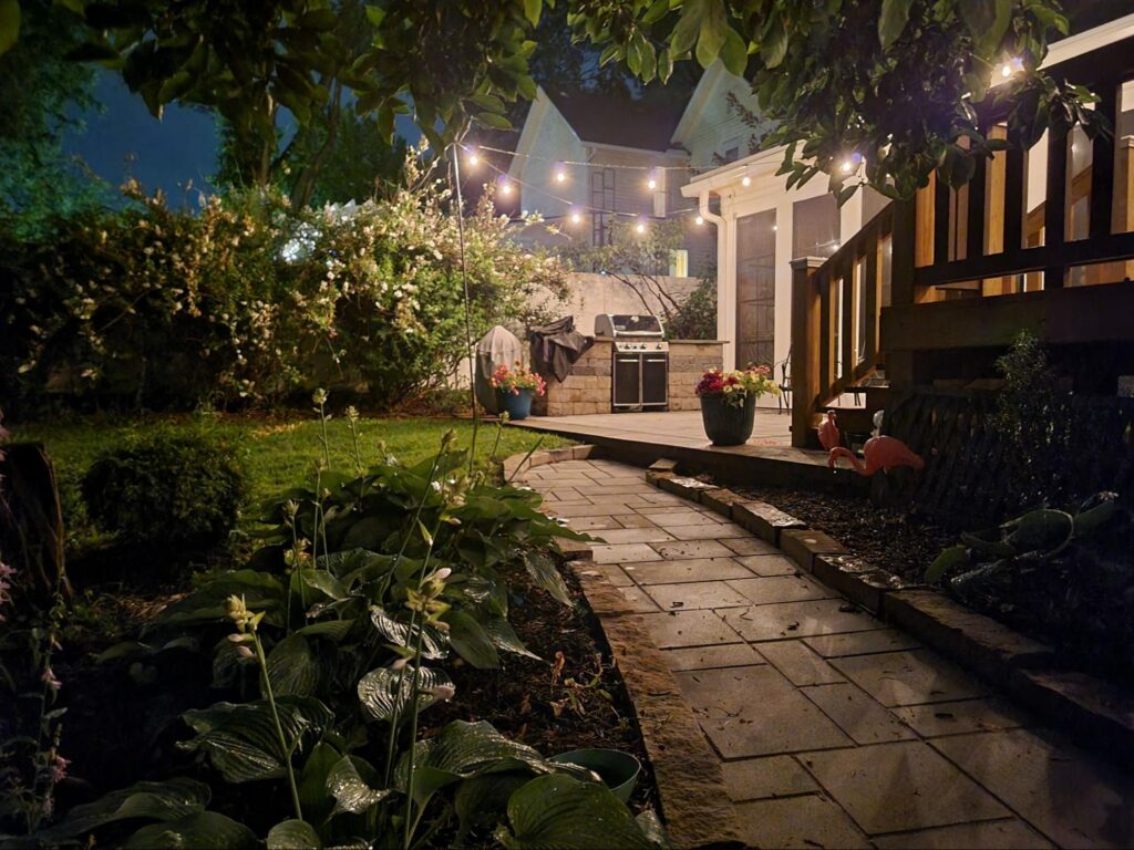 Patio with Hanging Lights