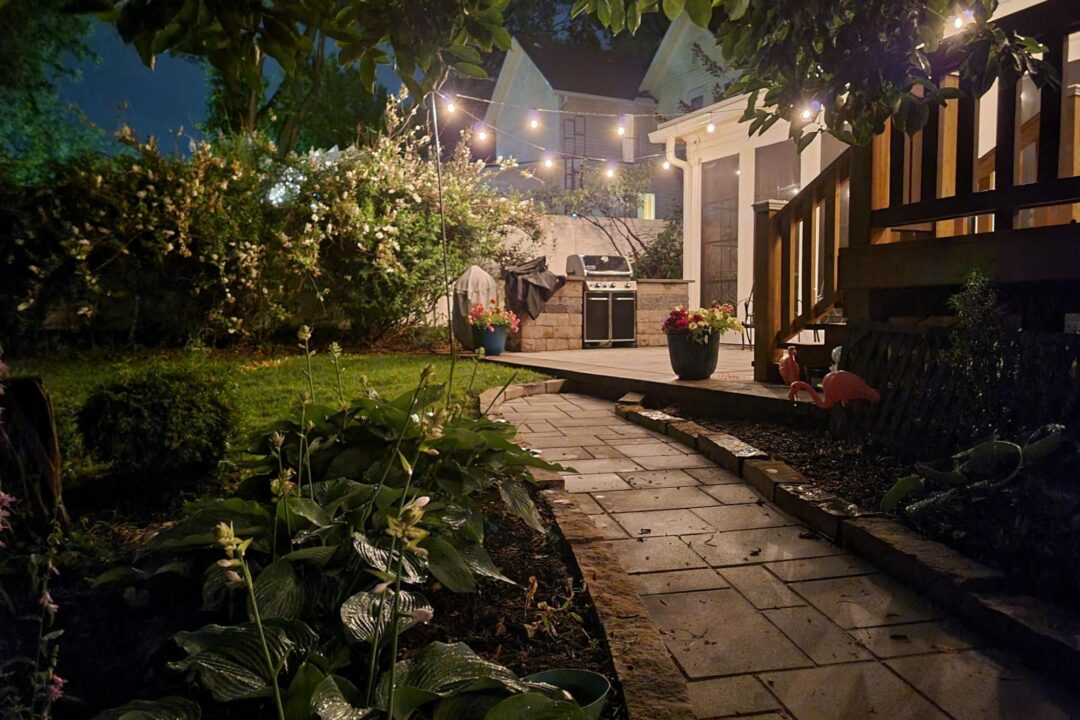 Patio with Hanging Lights