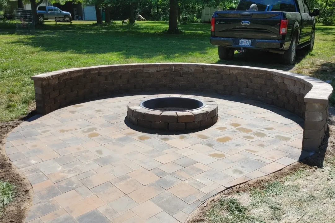Patio Installation with Firepit in Lee's Summit